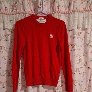 Abercrombie & Fitch Vibrant Red Crew Neck Sweater
